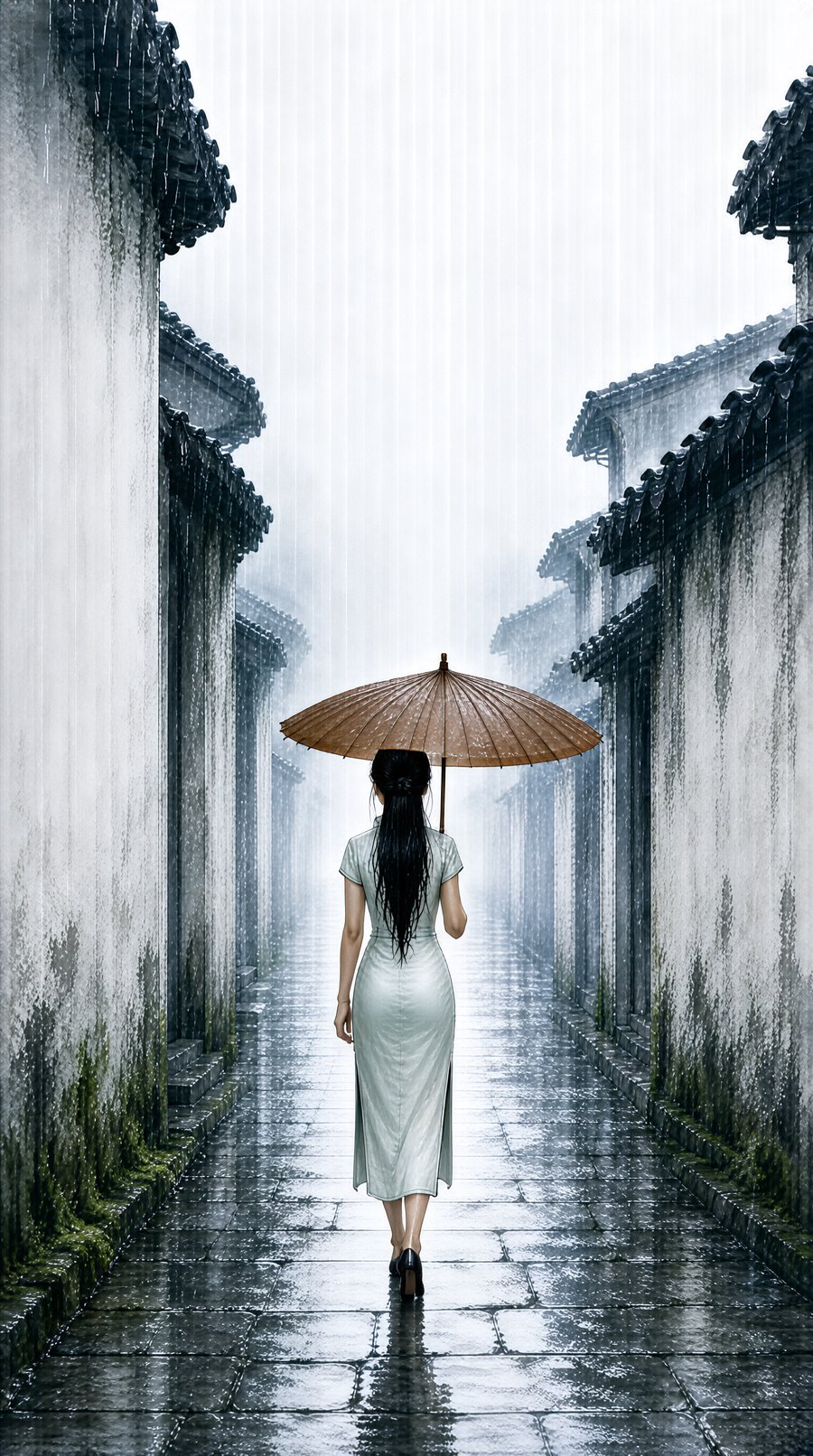 雨巷·旗袍女子背影